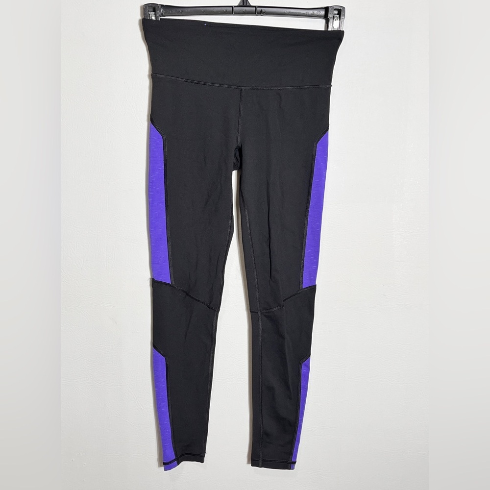 Victoria's Secret VSX Sport Black Leggings Purple Accents XS